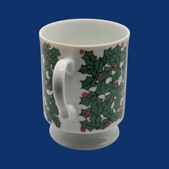 Kurt Adler Christmas Victorian Print Santa Claus Holiday Cup Mug Holly Berries - Picture 10 of 13